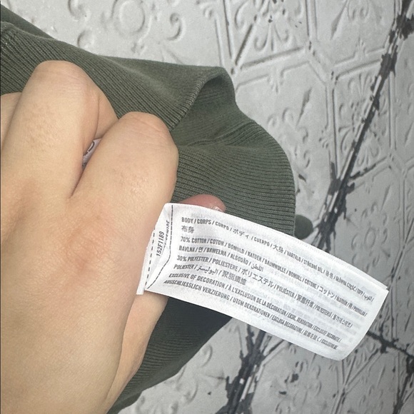 Abercrombie & Fitch Forest Green Women's Half-Zip Sweatshirt - Picture 6 of 6